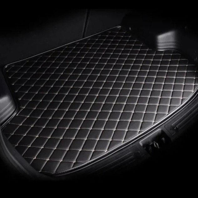 Honda City 7D Trunk Mat Black with Beige Stitch Model 2022
