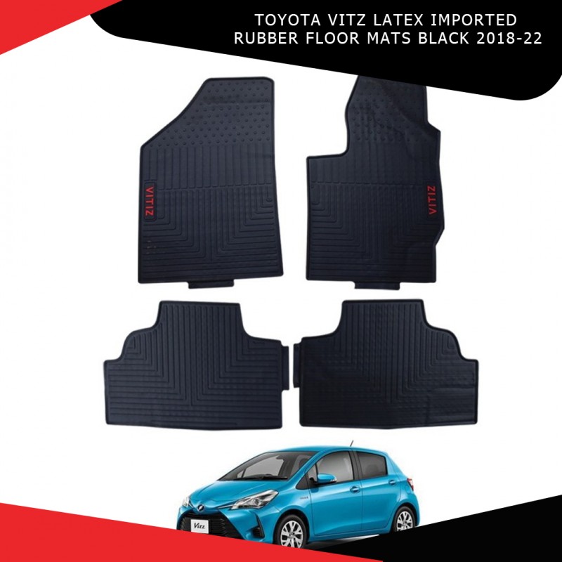Toyota Vitz Rubber Floor Mat Black (Imported) Model 2015-2020
