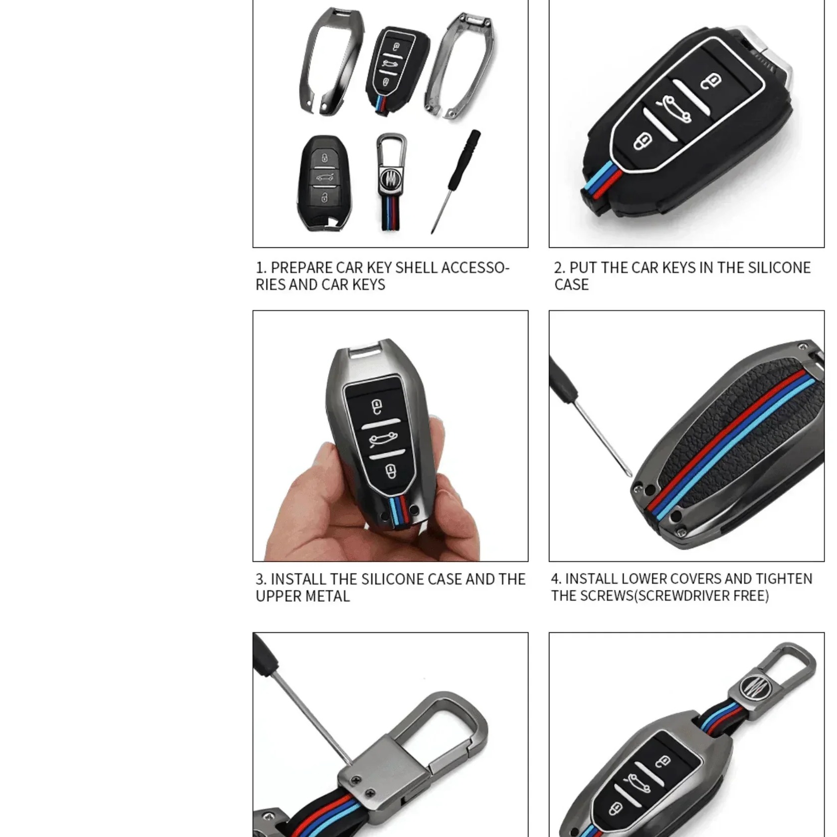 Chery Tiggo 8 Key Cover Zinc Metal Chrome/Gun 2022-2024