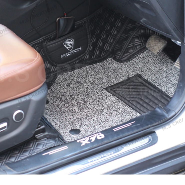 Proton X70 9D Floor Mat Black with Gray Grass Model 2021