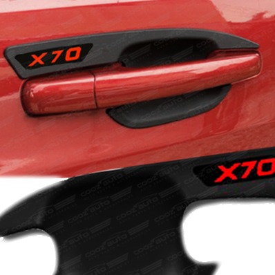 Proton X70 Door Handle Bowl Protector (4pcs Set) Black Red Fiber  Model 2020-2022