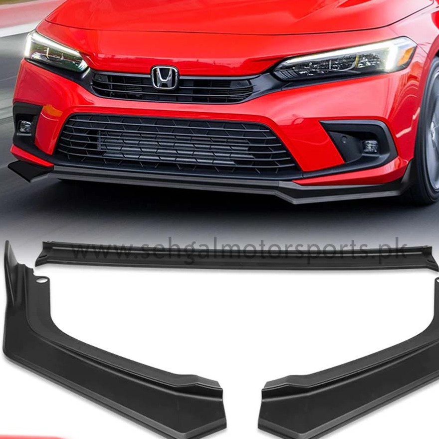 Honda Civic Front Bumper Splitter Matt Black Model 2022-2023