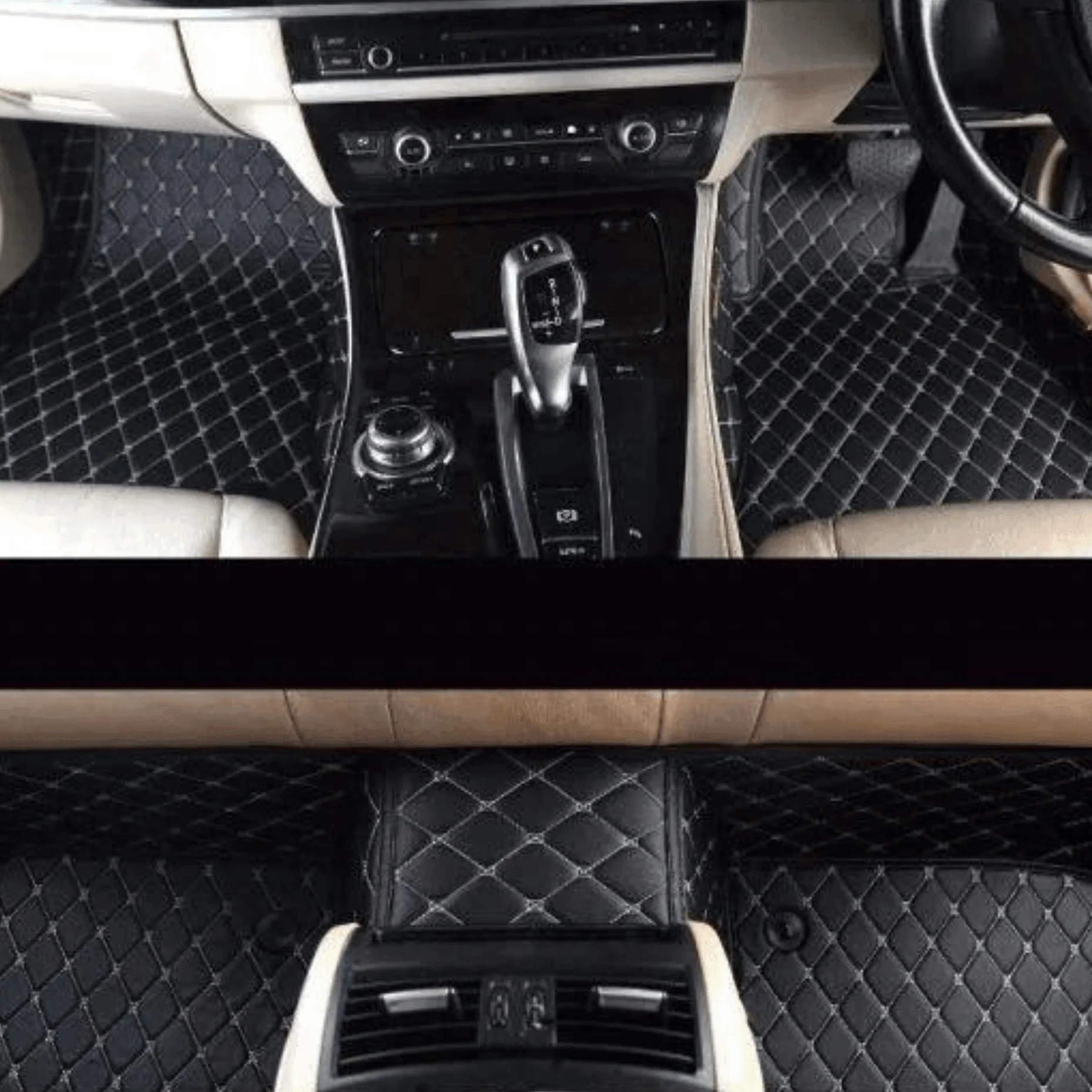 Toyota Cross 7D Eco Floor Mat Black With Beige Stitch Model 2021-2022