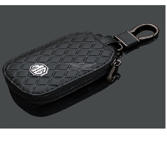 DFSK Glory Carbon Fiber Leather Key Cover Pouch Black With Keychain Ring