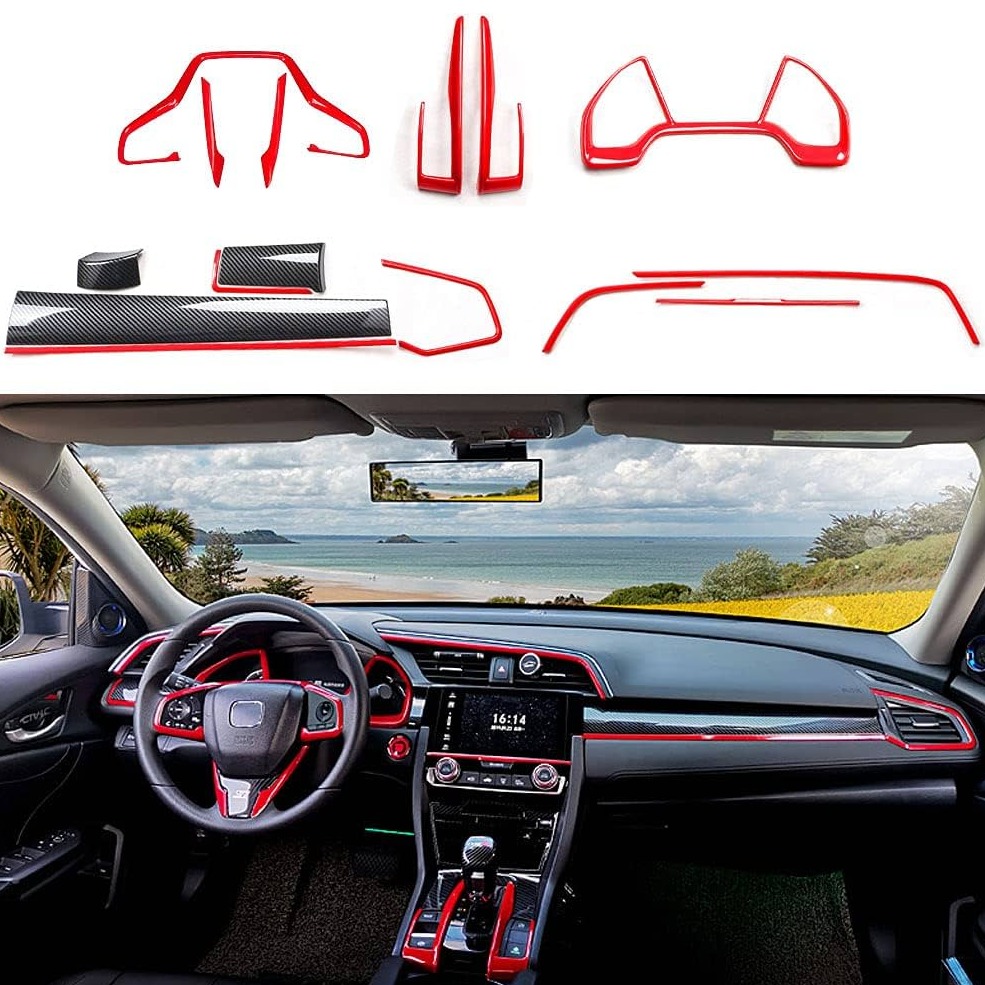 Honda Civic Dashboard Trim Red (12PCS) Model 2016-2021