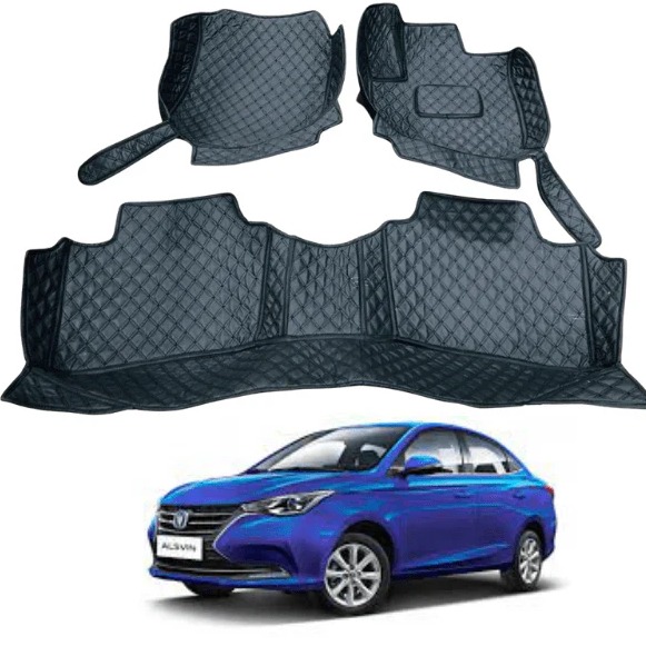 Changan Alsvin 7D Floor Mat Black With Black Stitch Model 2020-2021