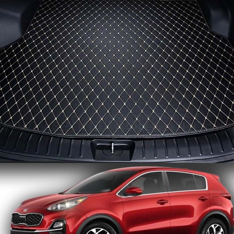 KIA Stonic 7D Trunk Mat Black With Beige Stitch Model 2020-2021