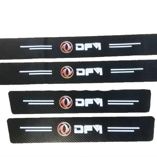 DFM/DFSK Logo Side Door Edge Guard Door Sill Scuff Plate Protection Strips Carbon Fiber