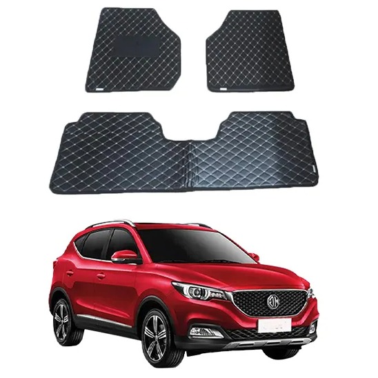 MG HS 7D Floor Mat Black With Beige Stitch 3pcs Model 2020-2021