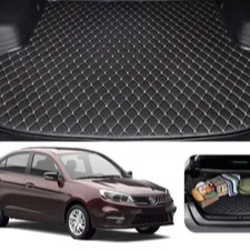 Proton Saga 7D ECO Trunk Mat Black with Red Stitch Model 2020-2022