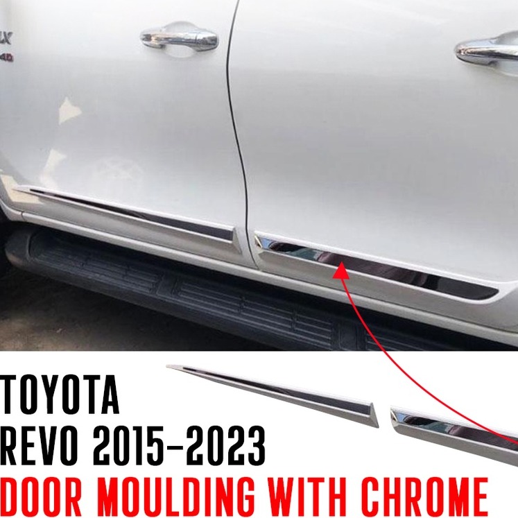 Toyota Hilux Revo Door Molding White with Chrome Model 2017-2021