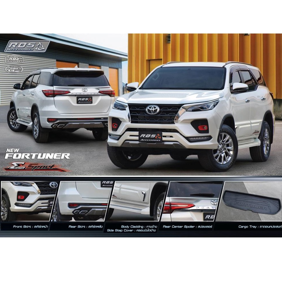 Toyota Fortuner Sigma Body Kit (F+B) Sports Style (White) Thailand Model 2021-2023