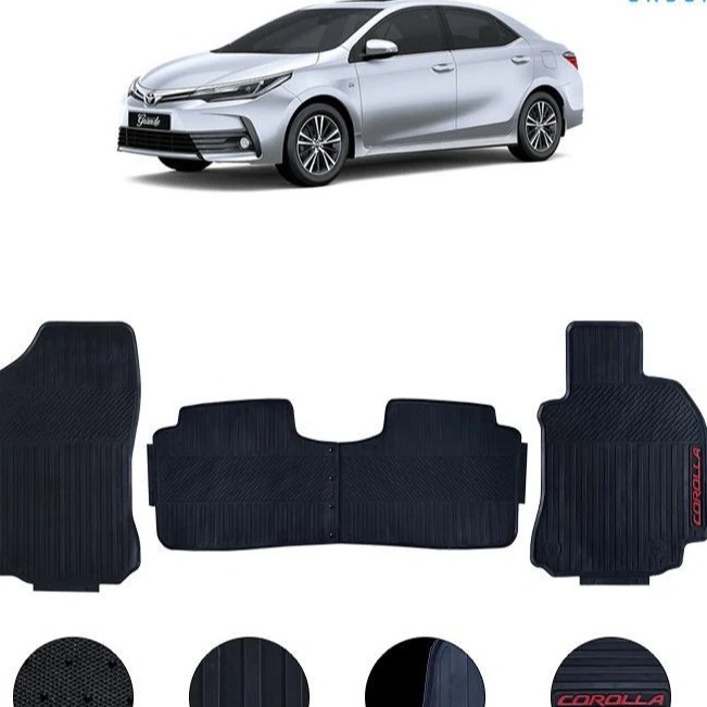 Toyota Corolla Rubber Floor Mat Beige 3 Pcs - Model 2014-2021