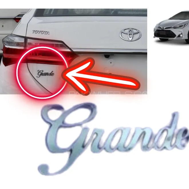 Corolla Trunk Monogram "GRANDE" Chrome Genuine