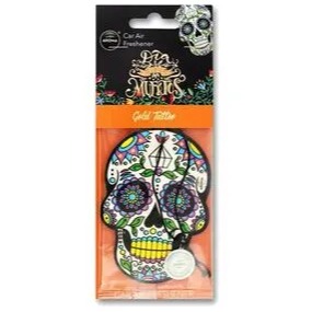 Aroma Car Air Freshener Card Los Muertos Series - Gold Tattoo