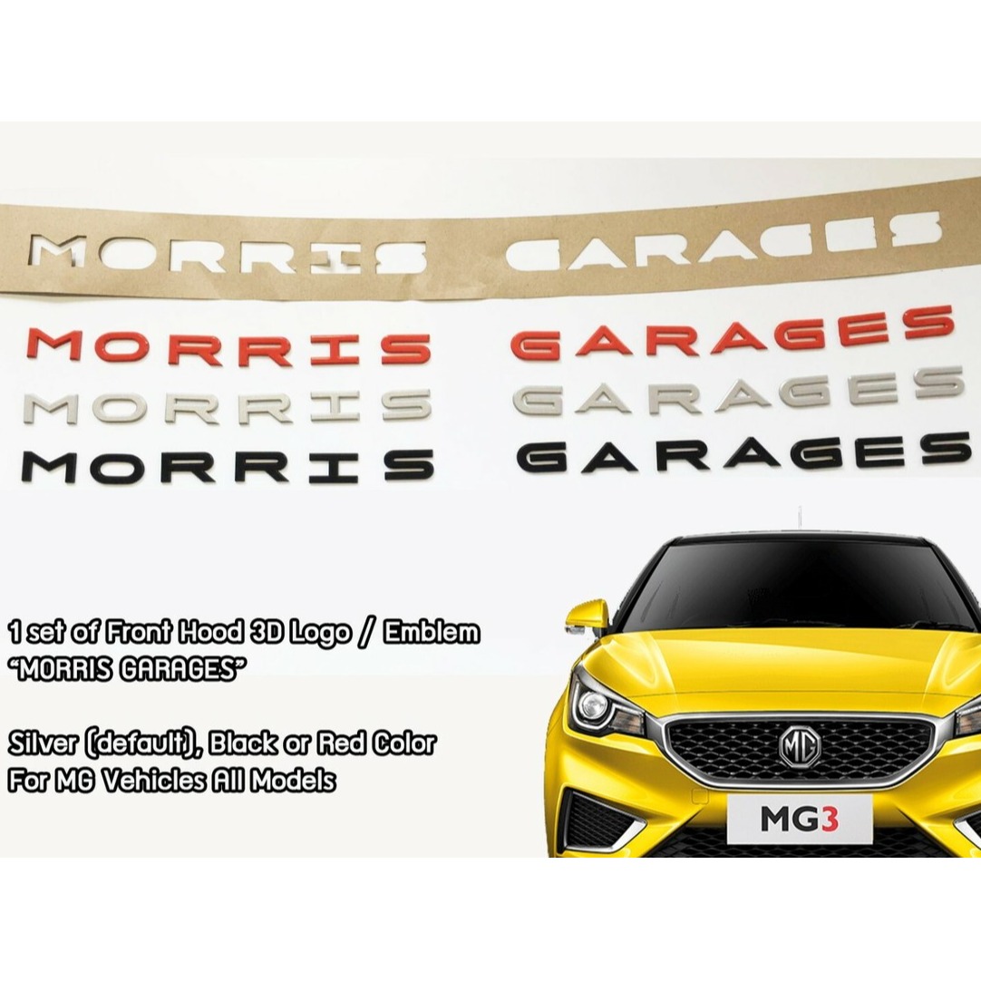 MG Bonnet Monogram Morris Garages Black / Chrome