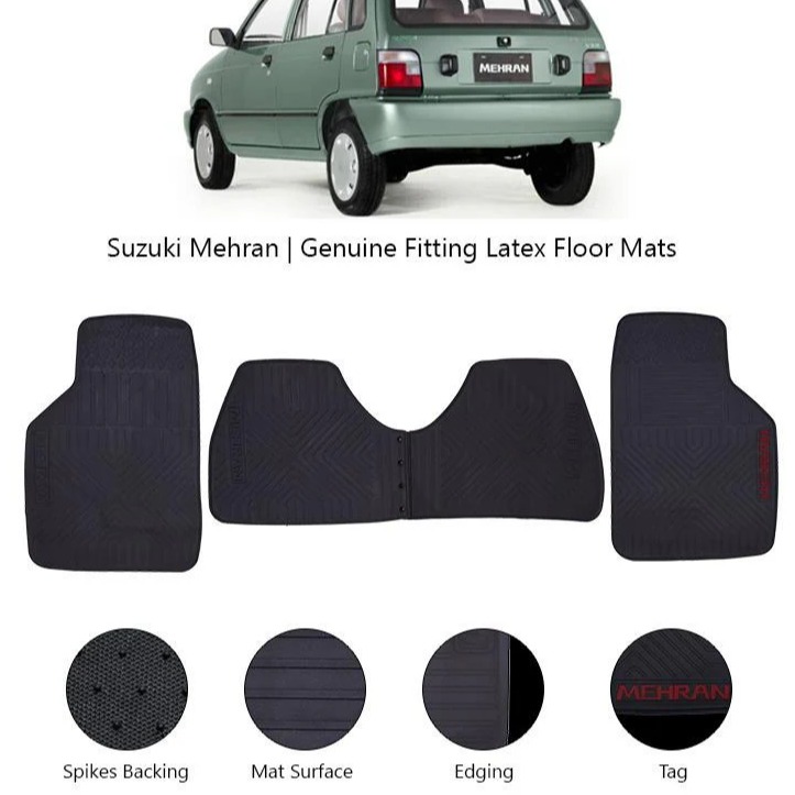 Suzuki Mehran Rubber Floor Mat Diamond Grey 3pcs Model 2014
