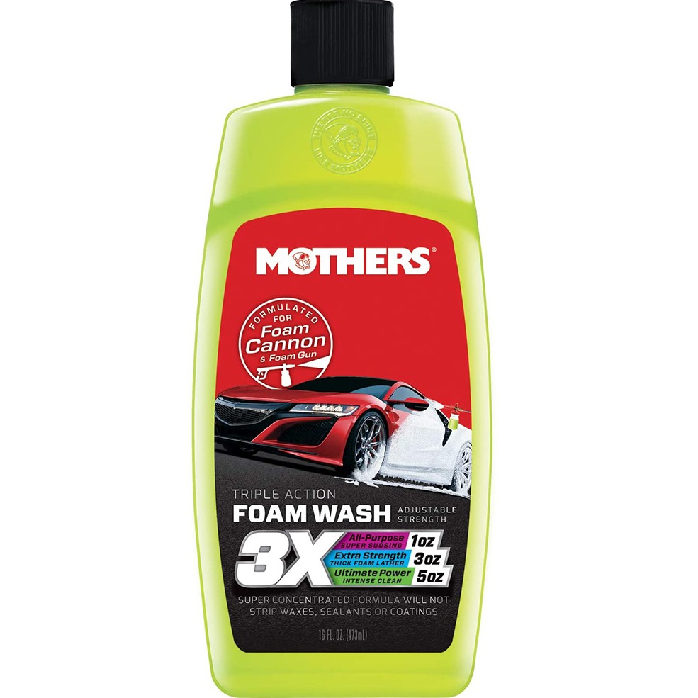 Mothers 3X Triple Action Foam Wash 16OZ (473ML) |Car Shampoo Cleaning Agent