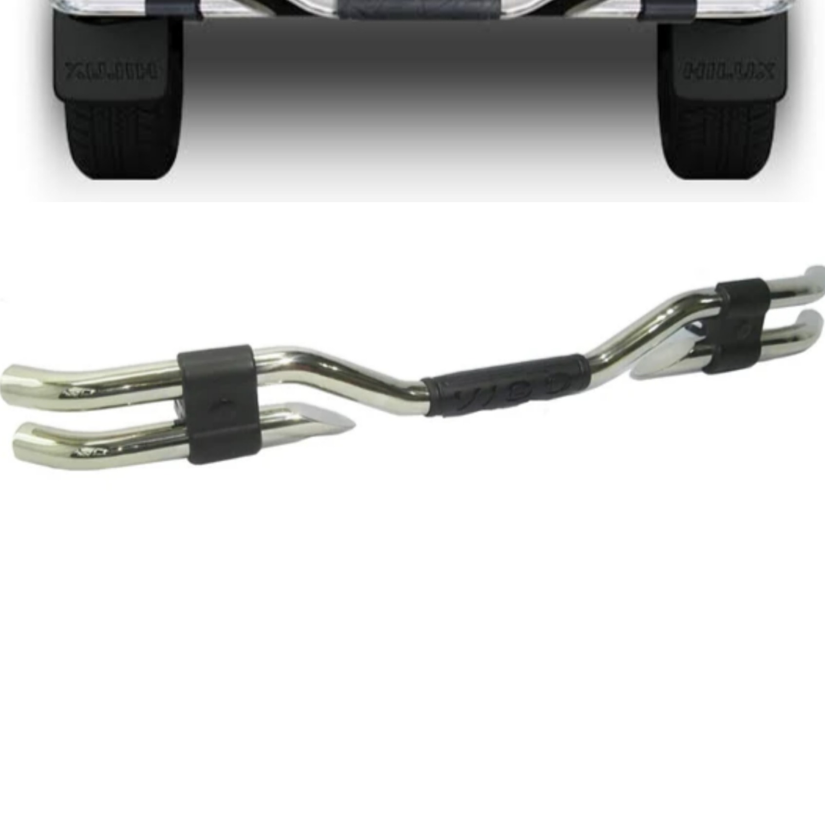 Toyota Hilux Revo Back Bumper safeguard  Double Pipe Chrome