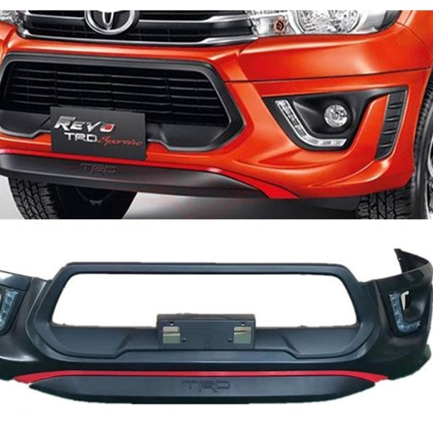 Toyota Hilux Revo Front Body Kit TRD Style (LED) - 2016-21 Black Thai