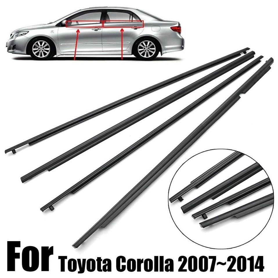 Toyota Corolla Weather Strips Chrome 4 Pcs - Model 2008 - 2014