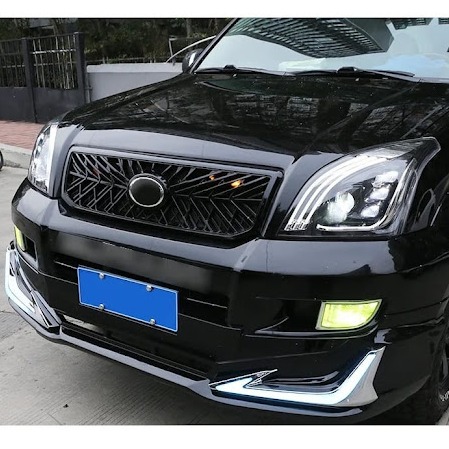 Toyota Prado Fj120 Front Body Kit FJ150 Style With LED Black Model 2002-2008
