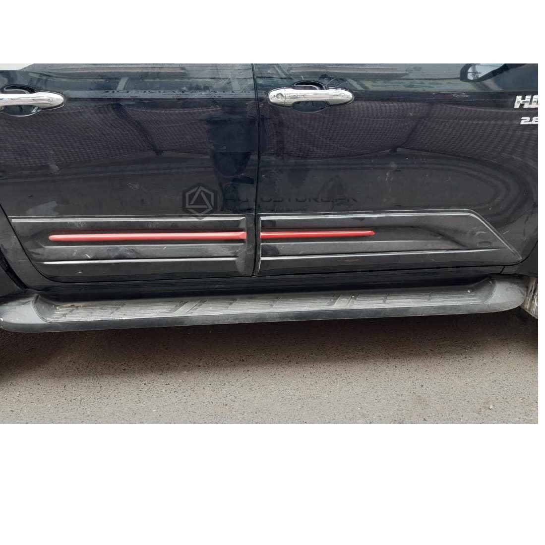 Toyota Hilux Revo Door Cladding Red Line Model 2018
