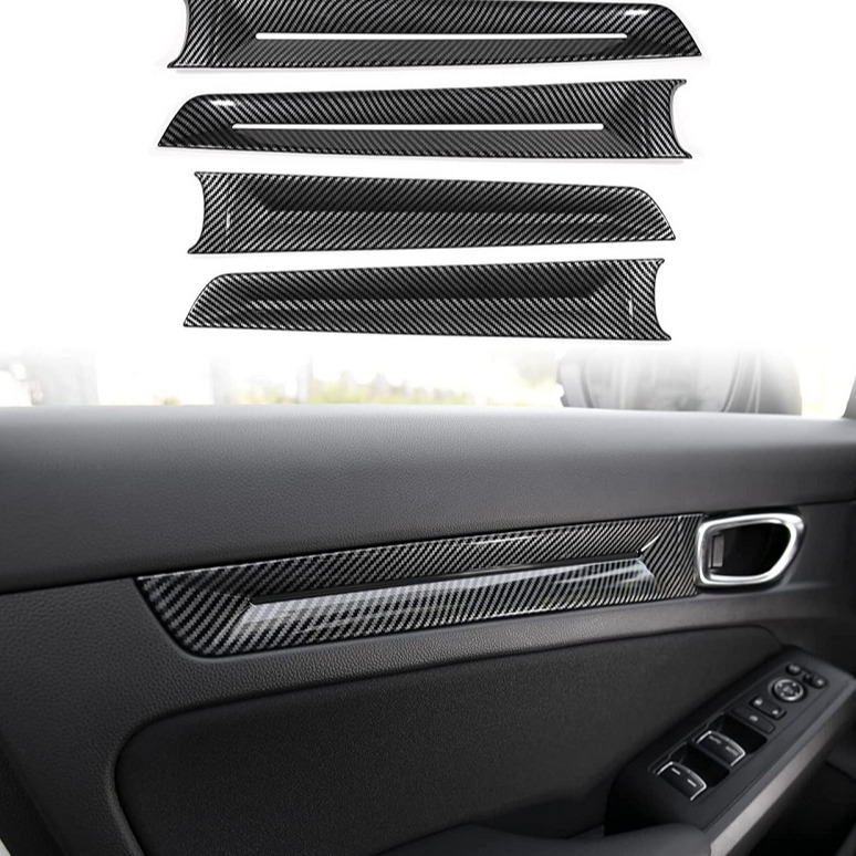 Honda Civic Inner Door Handle Trim Carbon Fiber Set Model 2022-2023