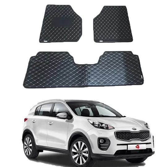 Kia Sportage 7D Floor Mats Black with Beige Stitch Model 2020-2021